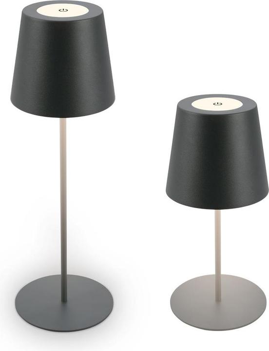 Actual product image B.K.Licht LED rechargeable table lamp, IP44, 2.5W, anthracite