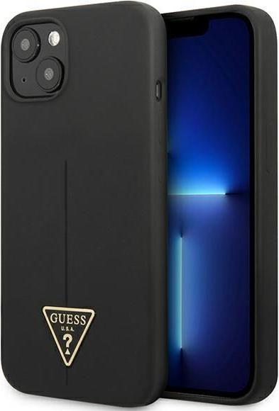Guess GUHCP13SSLTGK iPhone 13 Mini 5,4" Nero / Nero Triangolo solido in silicone (Apple iPhone 13 mini)
