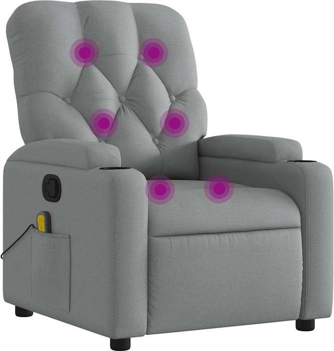 Produktbild VidaXL Massagesessel Hellgrau Stoff,Farbe: Hellgrau,Material: Stoff