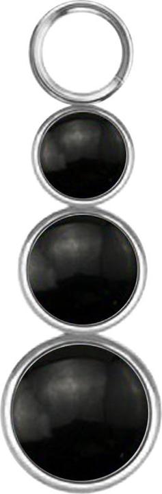 Image du produit Star Piercing Anhänger silber drei schwarze Onyx Steine (sans laiton, Acier chirurgical 316L, Minéral)