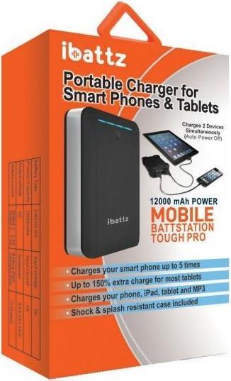 Immagine prodotto iBattz Powerbank BattSTation Tough Pro 12000 mAh Juodas (IB-PWB-BLK-A2) (12000 mAh)