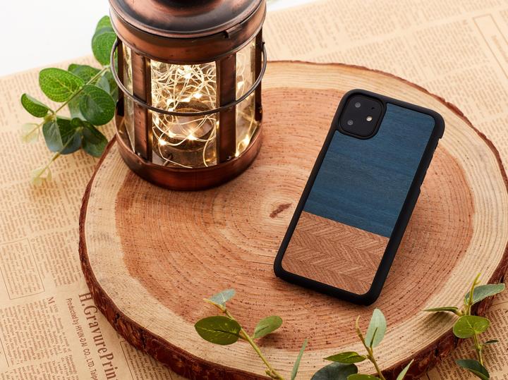 Actual product image Man.Wand &WOOD SmartPhone case iPhone 11 denim juodas (Apple iPhone 11)