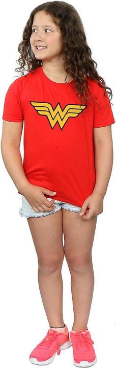Immagine prodotto Wonder Woman Maglietta da bambina in cotone con logo (140, 146)