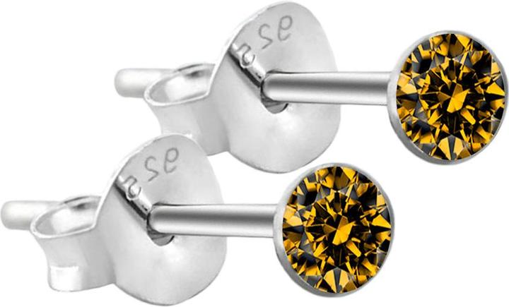 Immagine prodotto Star Piercing Orecchini a perno rotondi in argento 925 con cristallo di topazio (Argento 925, senza ottone)