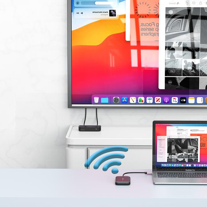 Image du produit Verbatim Adaptateur d'affichage sans fil USB-C 1080P avec concentrateur WDA-01 (USB-C, 1 Ports)