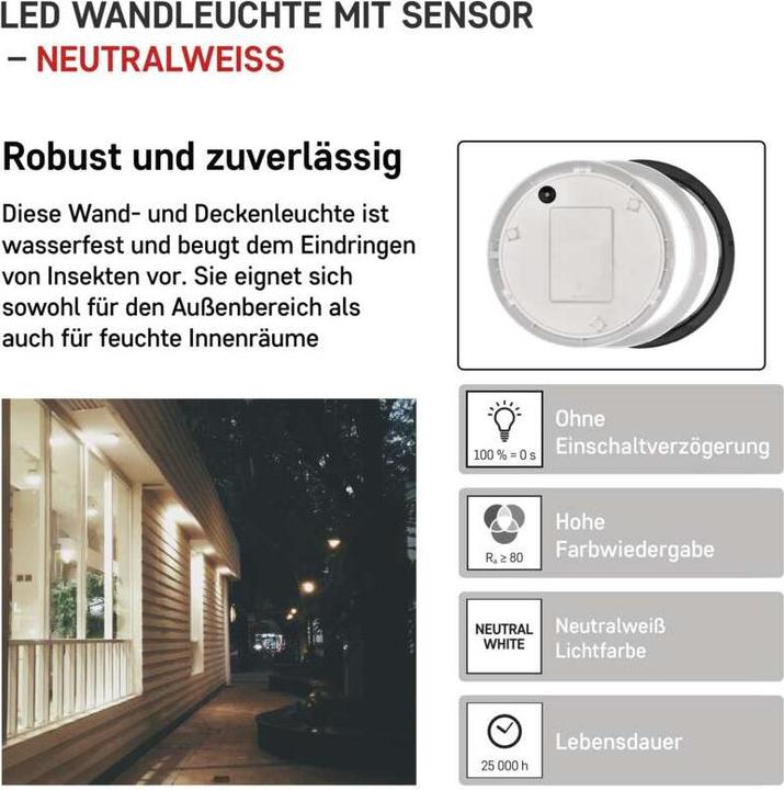 Image du produit Emos LED Deckenleuchte mit Bewegungsmelder (1100 lm)