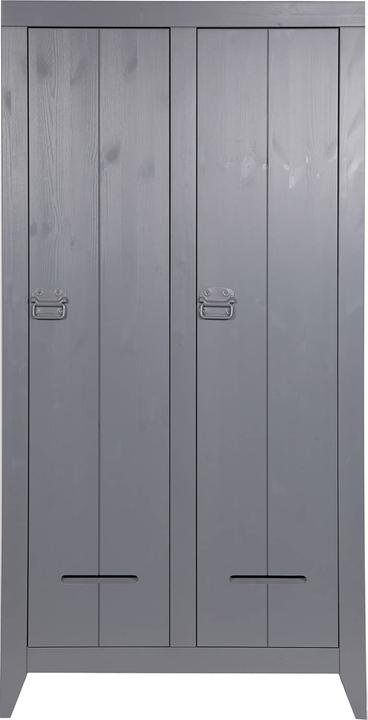Productafbeelding Woood Kledingkast Kluis 2 deuren grenen staalgrijs (FSC) (190 x 95 x 44 cm)