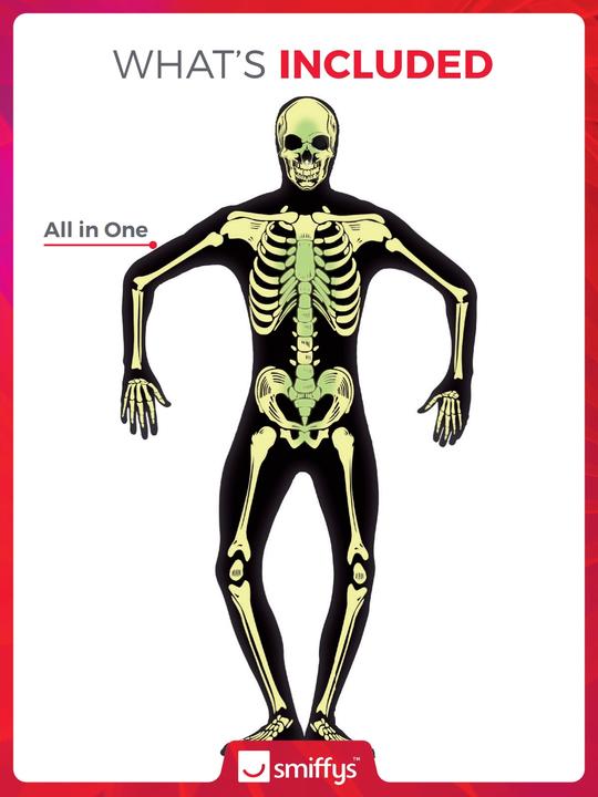 Image du produit Smiffys Second Skin - Squelette Glow in the Dark (M)