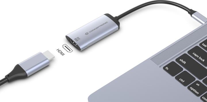 Actual product image Conceptronic Adapter USB-C -> 2.1 HDMI Adapter 8K 60Hz grey (USB-C, HDMI, 3.02 cm)