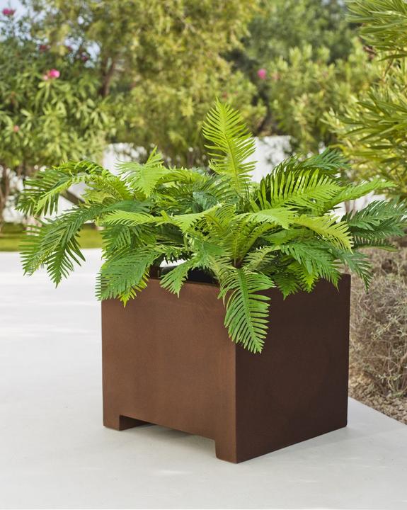 Actual product image Newgarden NARCISO 50 flower pot large double-walled square 49x49x45cm bronze 54L with water reservoir out