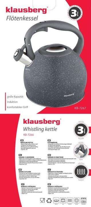 Actual product image Klausberg Kettle With Whistle 3l Kb-7267 Marble (3 l)