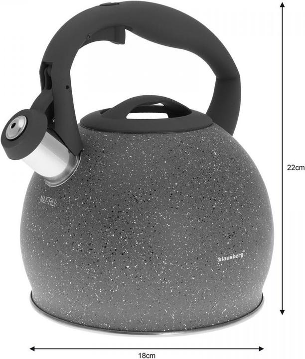 Actual product image Klausberg Kettle With Whistle 3l Kb-7267 Marble (3 l)