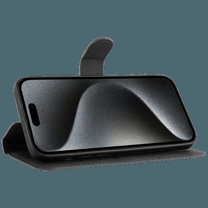 Immagine prodotto Just in Case Custodia a libro Premium in pelle di maiale nera per Apple iPhone 16 Pro (Apple iPhone 16 Pro)