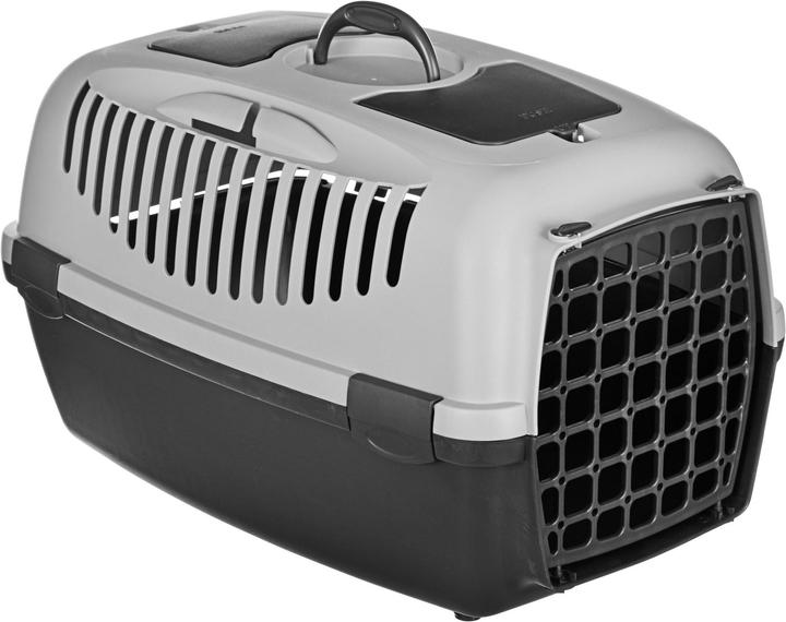 Actual product image Zolux STEFANPLAST Transporter GULLIVER 3 with plastic door gray (Small animal, Dog, Cat, Can be opened completely, Machine washable)