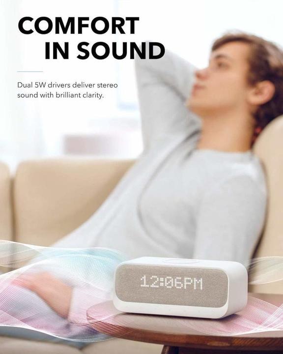 Actual product image soundcore Speaker clock with alarm clock Anker Wakey, Qi wireless charger, FM radio, 10 sleep sounds