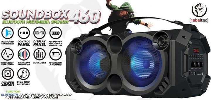 Produktbild Rebeltec SoundBox 460 Bluetooth garsiakalbis (8 h, Batteriebetrieb)