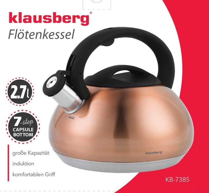 Actual product image Klausberg KETTLE WITH WHISTLE 2.7L KB-7385 COPPER (2.70 l)