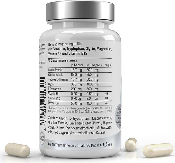 Nährwerte und Zutaten Smartsleep Relax & Sleep (1 Stück, Kapseln, 60 g)