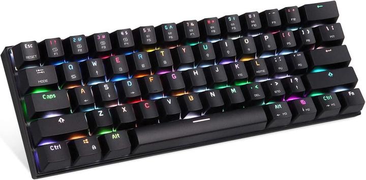 Produktbild Motospeed CK62 black wireless 60% mechanical keyboard with RGB backlight (US, Blue switch) (US, Kabellos)