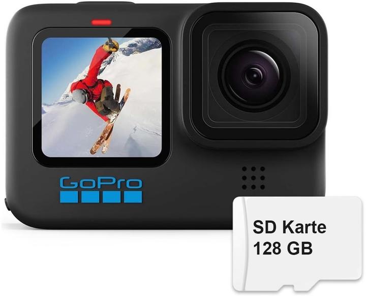 GoPro HERO10 Black (inkl. 128 GB MicroSDXC-Karte) (60p, Bluetooth, WLAN)