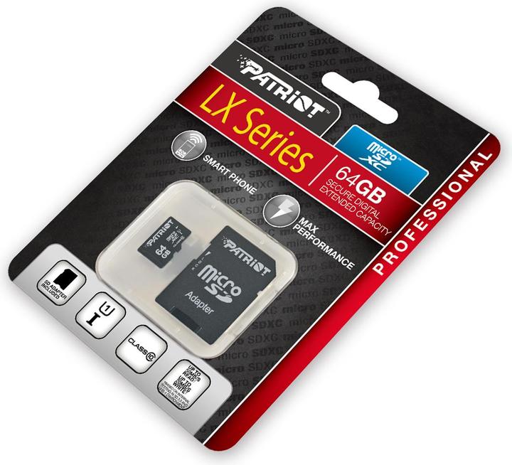 Produktbild Patriot microSDXC Speicherkarte Klasse 10 (64 GB, microSDXC)