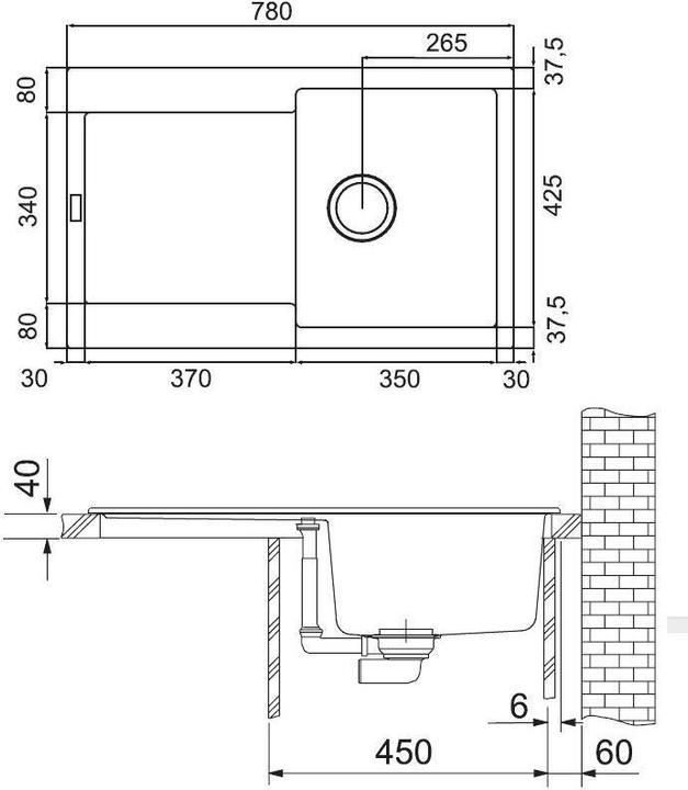 Produktbild Franke Stone mass sink Maris, MRG 611-78, Onyx (78 cm)