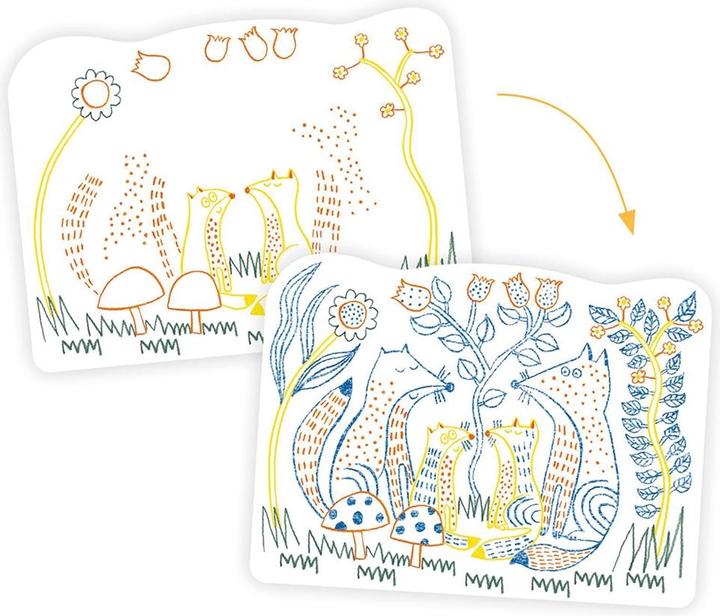 Image du produit Djeco Coloriage couleurs cachées famille de hiboux