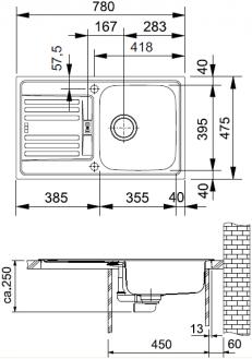 Actual product image Franke Euroform (Top-mounted sink, 78 cm, 47.50 cm)