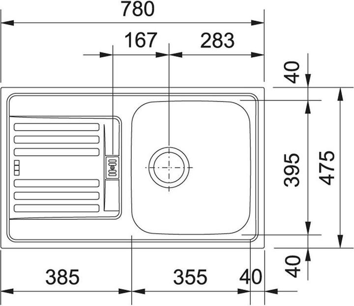 Actual product image Franke Euroform (Top-mounted sink, 78 cm, 47.50 cm)