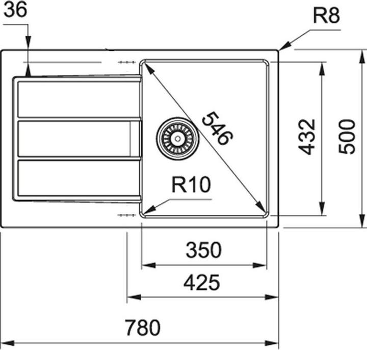 Produktbild Franke Sirius S2D 611-78 (Aufsatzspülbecken, 78 cm, 50 cm)
