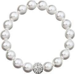 Image du produit Evolution Group - Pearl bracelet with clear crystals 33074.1 white
