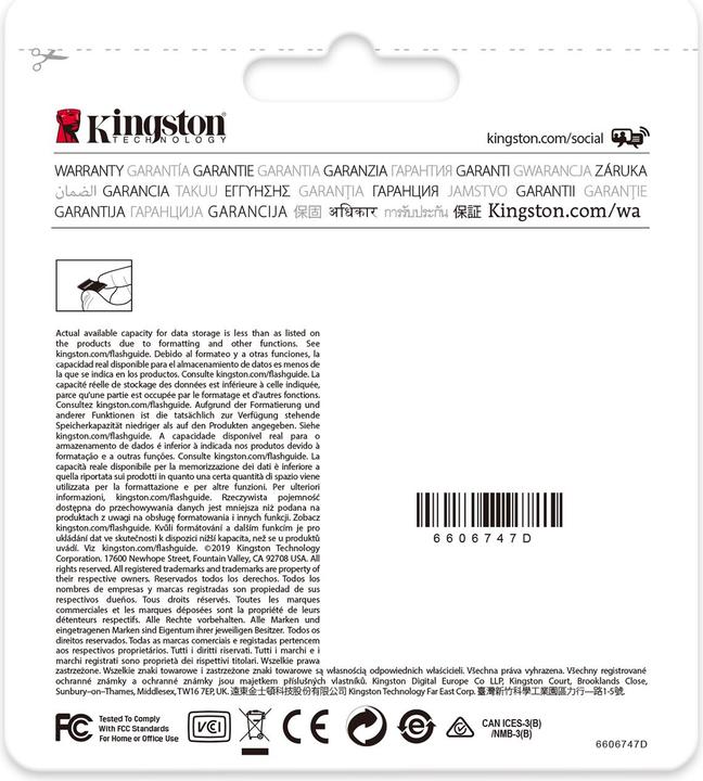 Produktbild Kingston MicroSD 128GB Endurance (128 GB, microSDXC, U1, UHS-I)