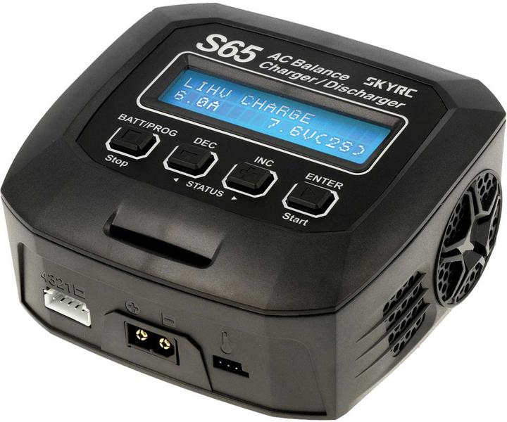 Productafbeelding SkyRC Lader AC S65 AC LiPo 2-4s 6A 65W Ontladen 2A 10W