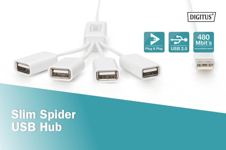 Immagine prodotto Digitus ragno sottile (USB-A, 4 Porti)