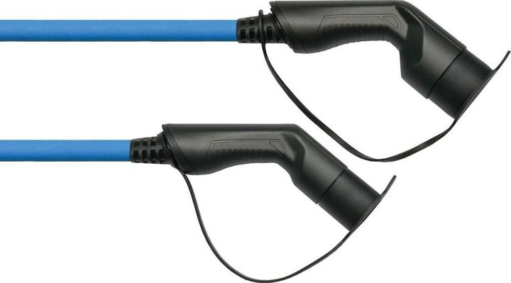 Produktbild Kabelmeister E-Auto-Ladekabel Mode 3, Typ 2 Stecker an Buchse, 3-phasig, 32 A, 22 kW, blau, 10m (EVC03-100B) (Typ 2, 22 kW, 32 A, 10 m)