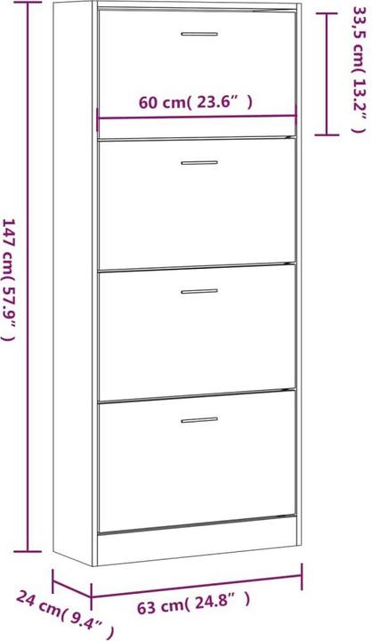 Immagine prodotto VidaXL Braelyn (63 x 24 x 147 cm)