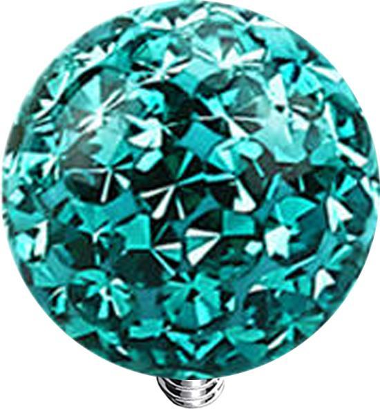 Produktbild Star Piercing Dermal Anchor Kristall Kugel türkis Epoxy Schutzschicht (Chirurgenstahl 316L, ohne Messing)