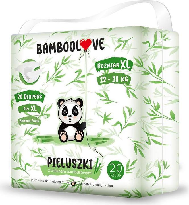 Actual product image Bamboolove bamboo fiber disposable diapers XL (12-18 kg) 20pcs. (Size XL, Pack, 20 Piece)