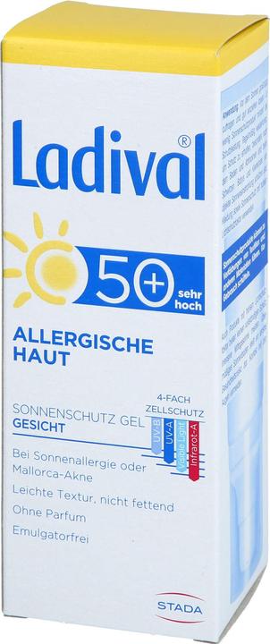Image du produit Ladival Peau allergique Gel solaire FPS 50+, 50 ml de gel (Crème solaire, SPF 50, 50 ml)