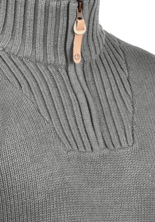 Actual product image Solid Petro Men's Jumper Chunky Knit Pullover Troyer With Zipper (L)