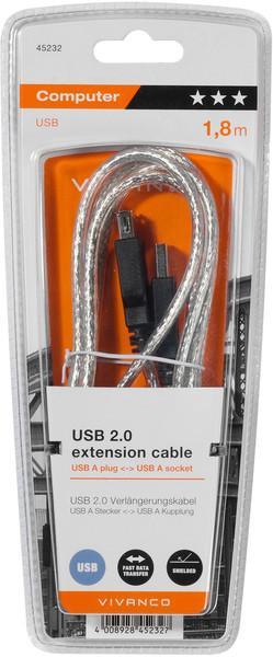 Actual product image Vivanco "" USB 2.0 AM-AF 1.8 m cable (45232) (1.80 m, USB 2.0)