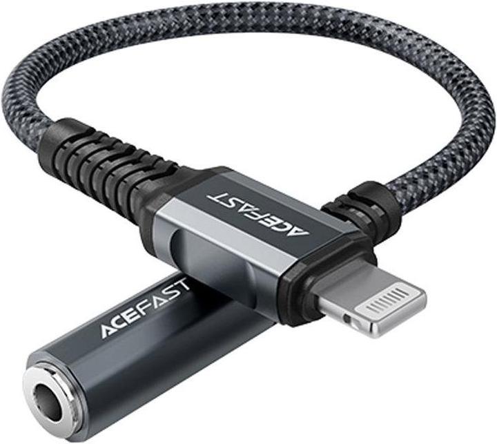 Image du produit Acefast Câble audio MFI Lightning - mini jack 3,5 mm (femelle) 18 cm, AUX gris (C1-05 gris foncé) (0.18 m)
