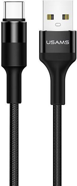 Image du produit Usams US-SJ221 U5 Braided Wire USB to Type-C Data & 2A Charger Round Plug Cable 1.2m Juodas (1.20 m, USB 2.0)