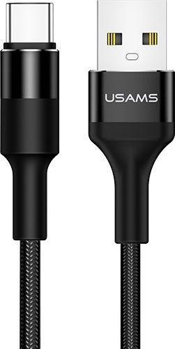 Image du produit Usams US-SJ221 U5 Braided Wire USB to Type-C Data & 2A Charger Round Plug Cable 1.2m Juodas (1.20 m, USB 2.0)