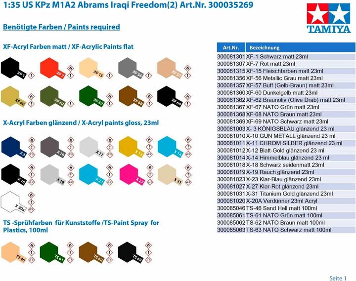 Actual product image Tamiya 1:35 US KPz M1A2 Abrams Iraqi Freedom(2)