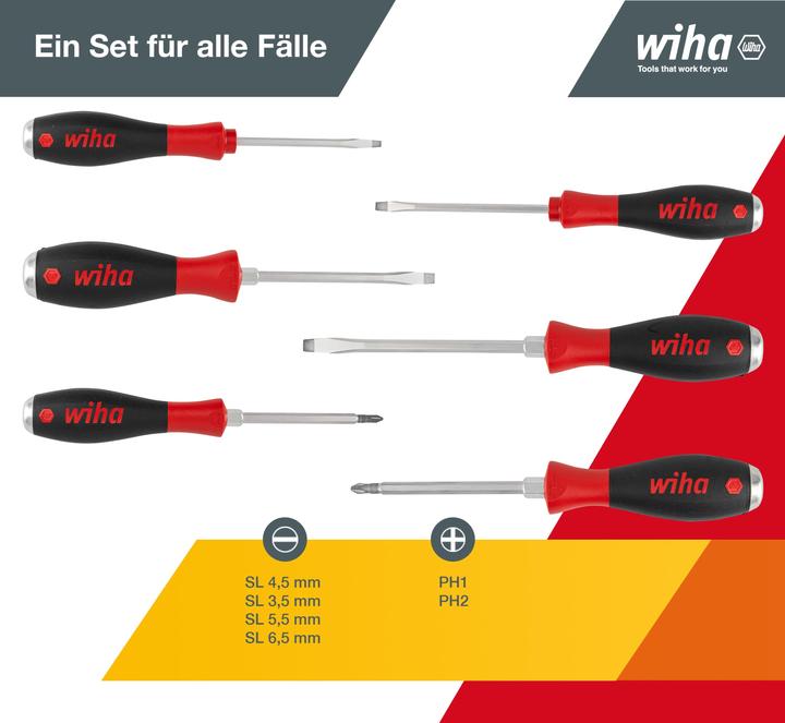 Produktbild Wiha SoftFinish (Schlitzschrauben, Phillipps-Kreuzschlitz (PH))