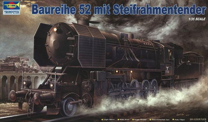 Actual product image Trumpeter War locomotive class 52 (BR-52) with rigid frame tender