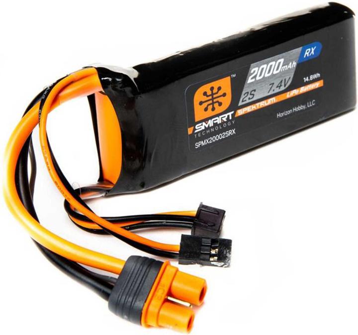 Actual product image SMART LIPO RECEIVER PACK IC3 & SERVO CONNECTOR 2000MAH 2S 7.4V (7.40 V, 2000 mAh)