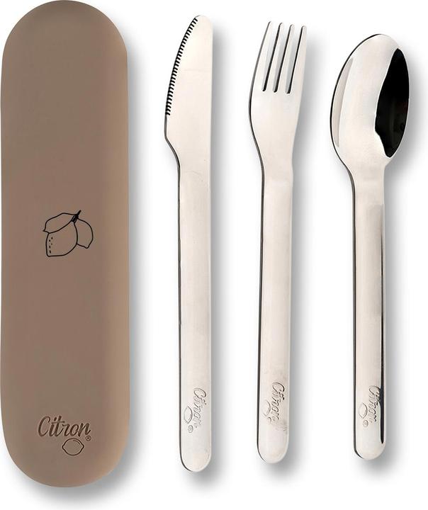 Image du produit Citron Cutlery Set Lemon with Silicon Case Brown