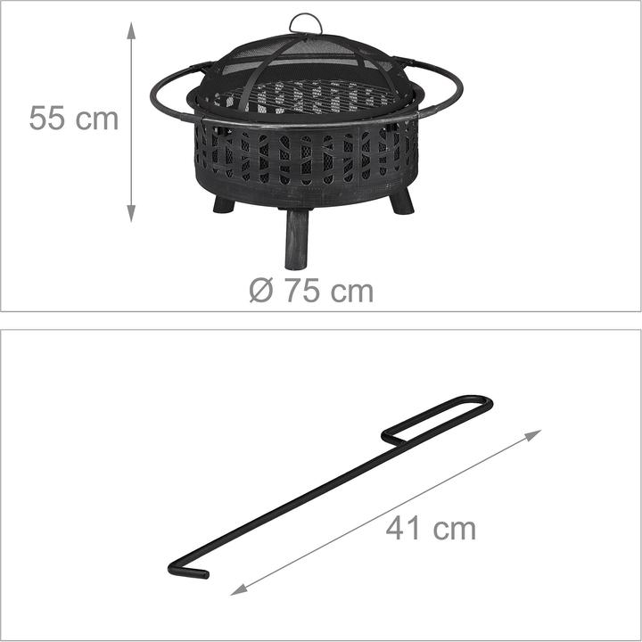 Immagine prodotto Relaxdays Braciere da-esterno (75 cm)